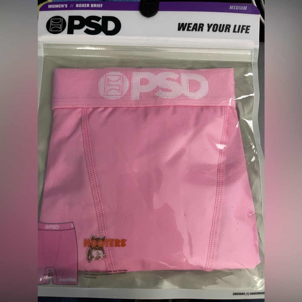 Rare PSD Hooters Breast Cancer Boxer Brief
